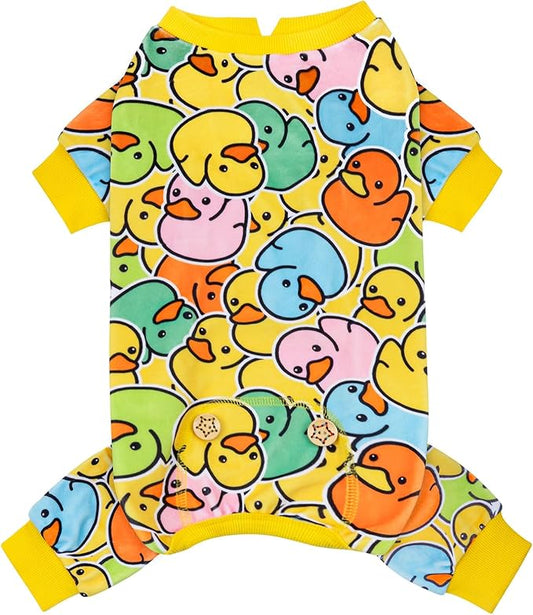 KYEESE Dog Pajamas Colorful Duck Pets Pjs Comfy Dogs Clothes Stretchable Pet by KYEESE