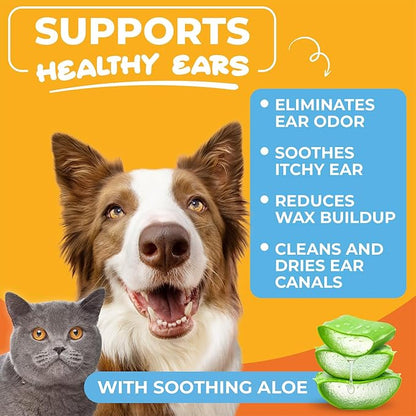 Paw Science Dog & Cat Ear Cleaner Wipes – Pet Finger Wipes - Image 3