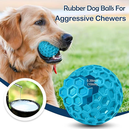 2 Pack Indestructible Squeaky Dog Balls, Cleans Teeth, Relieves Anxiety - Image 3