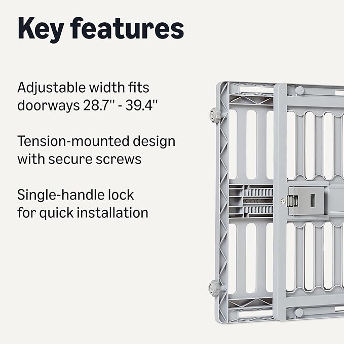 Amazon Basics Adjustable Wide 28.7–39.4", Dog Gates, and Senior Dogs, Dog Gates - Image 2