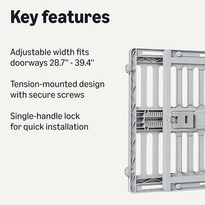 Amazon Basics Adjustable Wide 28.7–39.4", Dog Gates, and Senior Dogs, Dog Gates - Image 2