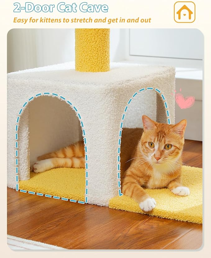 MUTTROS Cute Cat Tree with Flower Top Bed - Image 5