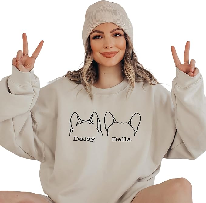 Custom Dog Mom Shirt Personalized Dog Ears Sweatshirt - Image 3