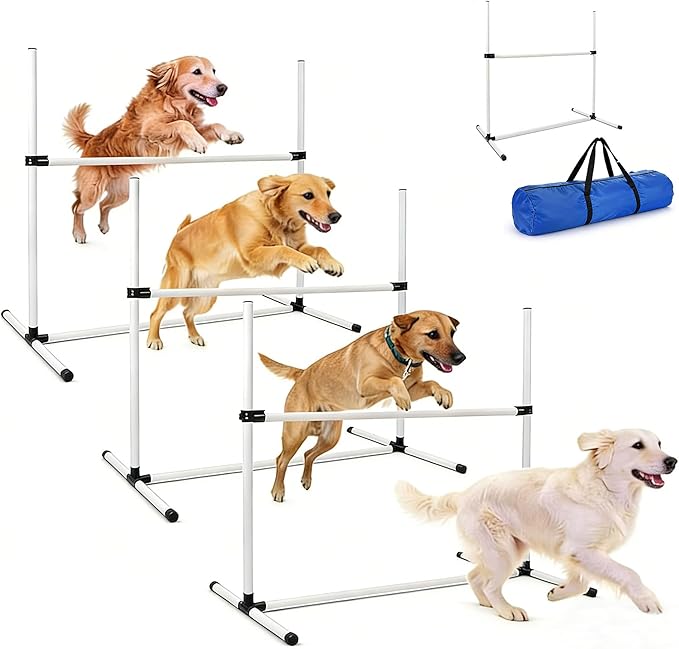 4 PCS Dog Agility Course Equipment, Adjustable Jump Bars Obstacle Training - Image 7