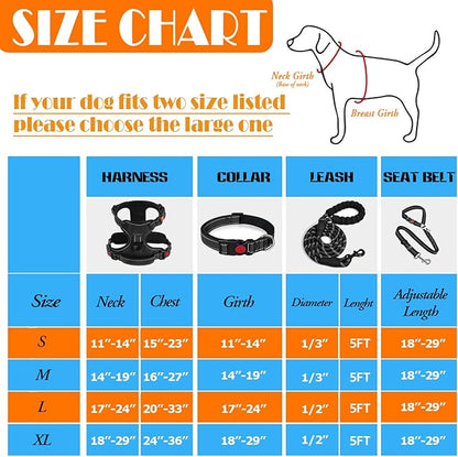 LOBEVE No Pull Dog Harness, Collar & Leash Set | Includes Dog Seat Belt - Image 3