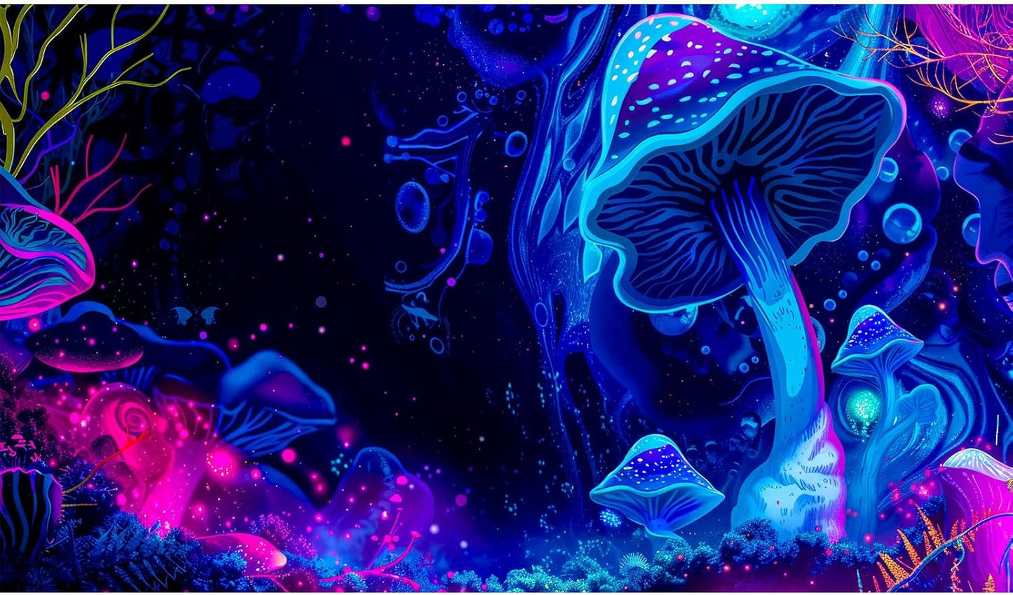 Fantasy Mushroom Forest Aquarium Background Abstract Cartoon Mushroom Reptile Tank Backgrounds Vibrant Jungle Mushrooms Theme Fish Tank Background Magic Mushrooms Reptile Enclosure Backgrounds 72x24in
