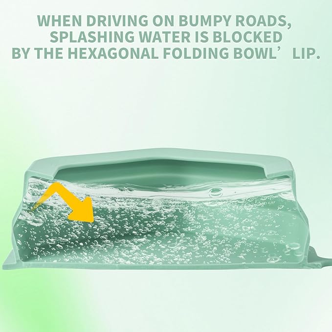 No Splash Dog Travel Bowls for Cars, Spill Proof Collapsible Dogs Water and - Image 2