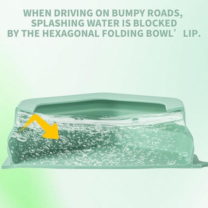 No Splash Dog Travel Bowls for Cars, Spill Proof Collapsible Dogs Water and - Image 2