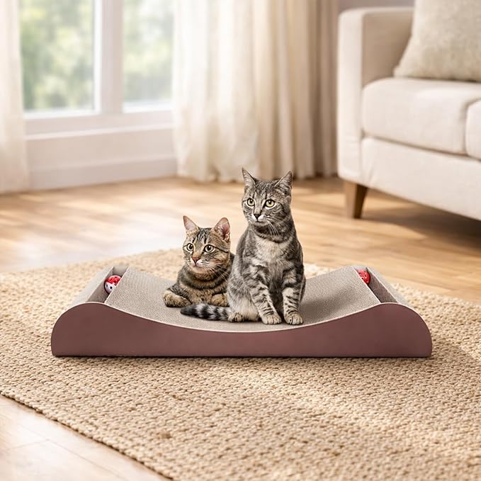 Simple Delxue 30 Inches Extra Large Cardboard Cat Scratcher Bed, Cat Lounge Bed - Image 7