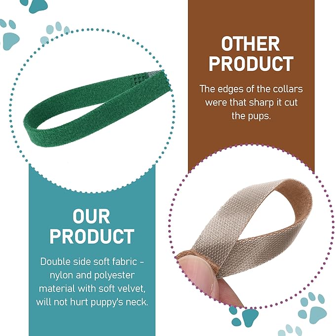 GAMUDA 20 Newborn Puppy Collars – Super Soft Double Velvet Whelping Puppy - Image 8