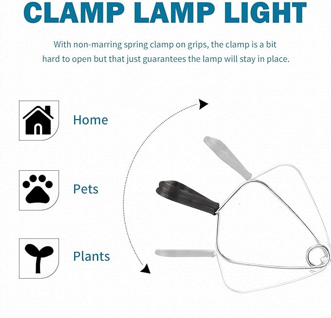 EP Clamp Lamp Light with Detachable 8.5 Inch Aluminum Reflector, 150 Watt E26 - Image 3