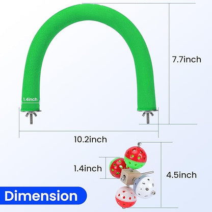 FrgKbTm U Shape Parrot Perch Stand Toy Bird Platform Sand Paw Grinding Clean - Image 7