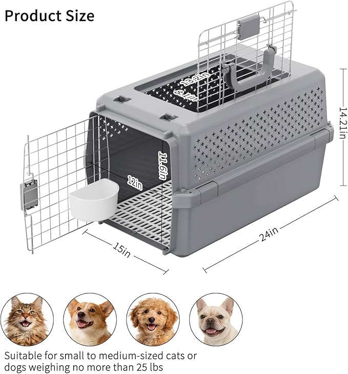 RIZZARI Pets Spree Hard-Sided Pet Travel Carrier, Portable Crate - Image 2