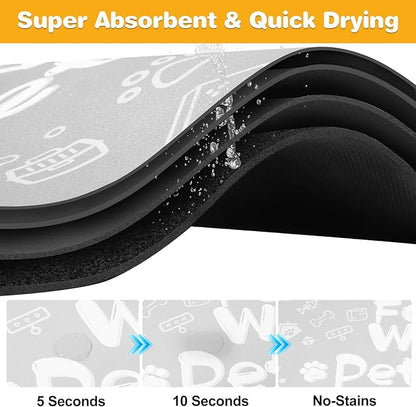 Pet Feeding Mat, Dog Cat Mat for Food and Water, Dog Bowl Waterproof Placemat - Image 2