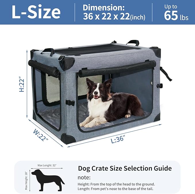 NEZUC Soft Collapsible Dog Crate - Image 6