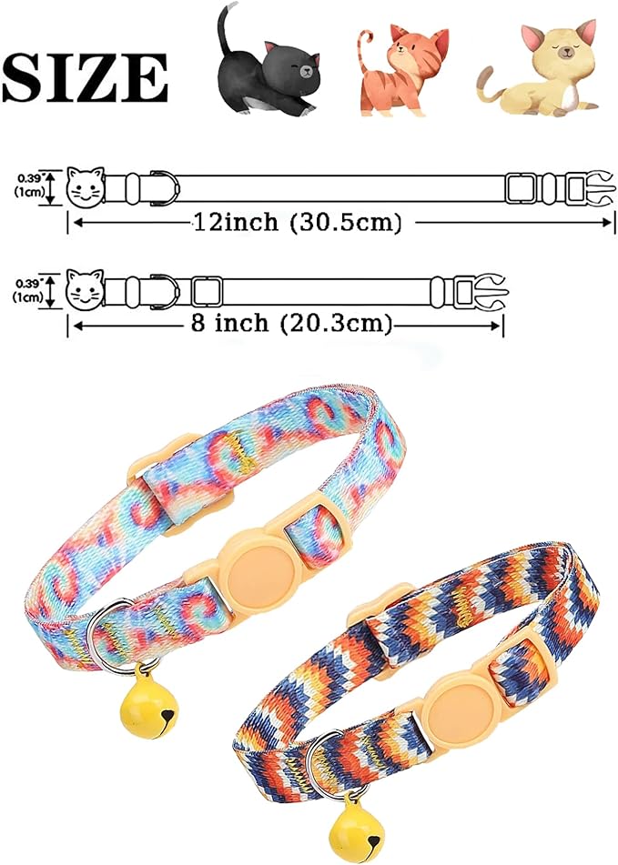 SOLMOONY Cute Cat Collar for Girl Boy, Colorful Breakaway Cat Collars - Image 4