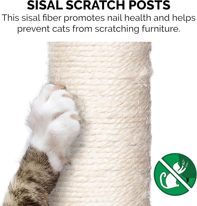 Furhaven 49.5" Tall Cat Tree for Indoor Cats, Ft. Sisal Scratching Posts - Image 5