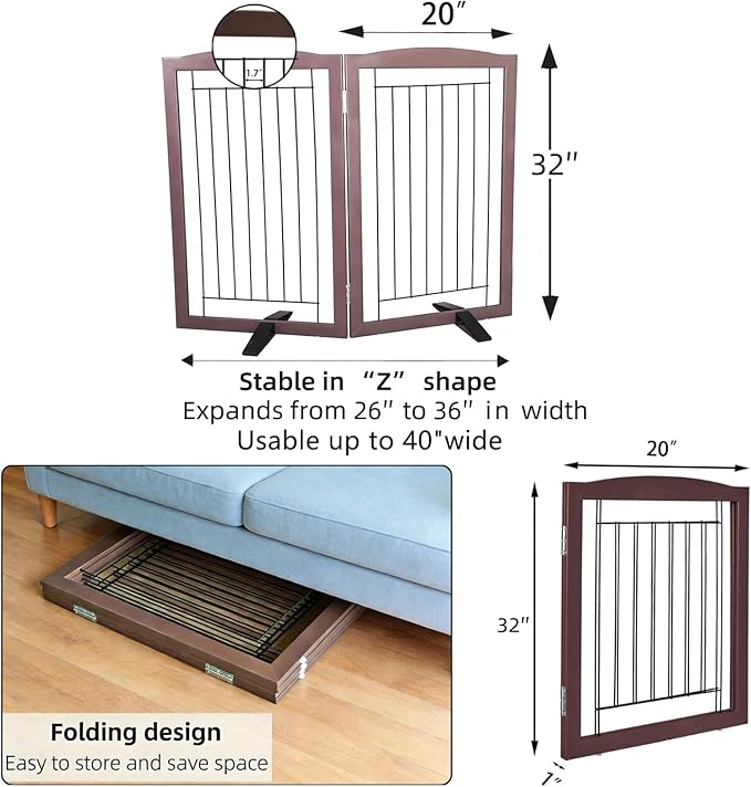 ZJSF Freestanding Dog Fence Indoor, Foldable Dog Gate - Image 7