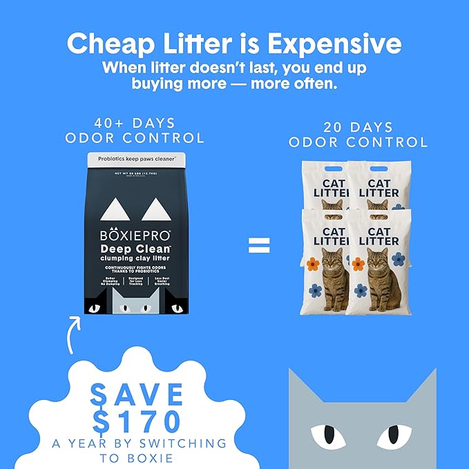 Boxie Probiotic Cat Litter, 40 Day Odor Control, Clumping Clay Kitty Litter - Image 3