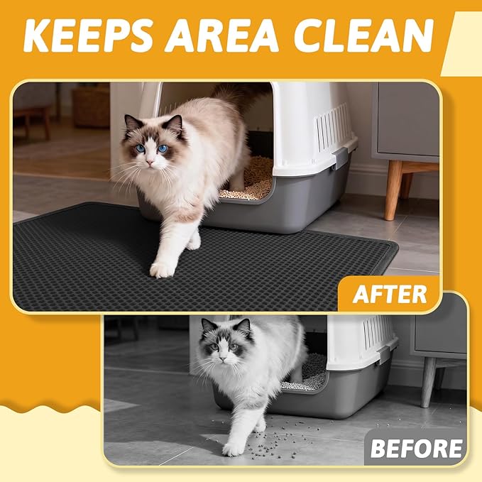 Pieviev Cat Litter Mat Double Layer Waterproof Urine Proof Trapping Mat 1 Pack) - Image 5