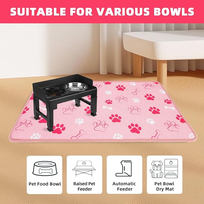 PUPTECK Dog Food Mat, Absorbent Pet Cat Feeding Mat - Image 6