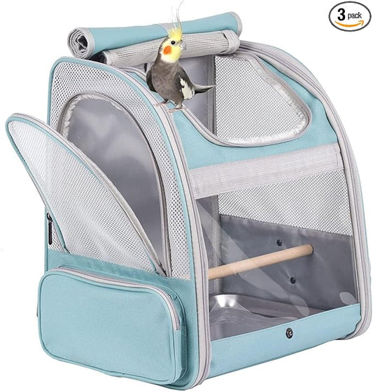 Bird Backpack Carrier with Stand Perch, Bird Travel Backpack by ORIZZP