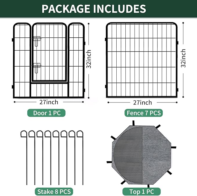 PETIME Dog Playpen, Metal Exercise Puppy Pen Heavy Duty Kennels Yard Fence - Image 5