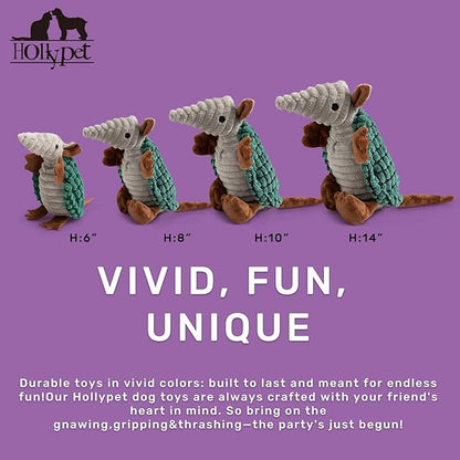 Hollypet Plush Dog Squeaky Toy Stuffed Armadillo Animal Pet Puppy Chew Toys - Image 2