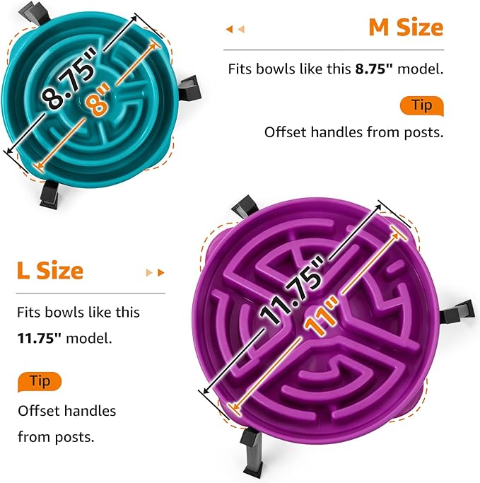 LOOBANI Double Dog Bowl Stand: 2-in-1 Elevated Food Water Bowl, Adjustable - Image 9