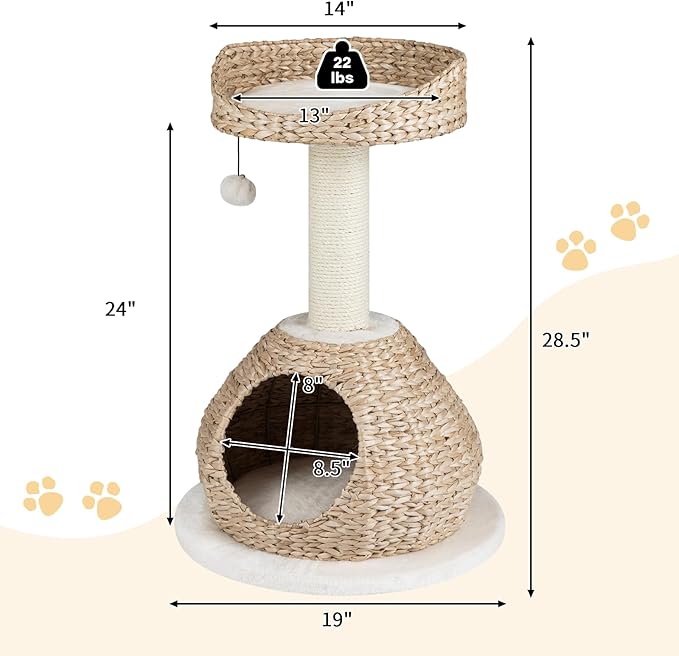 Tangkula Modern Cat Tree, Small Cat Tower - Image 4