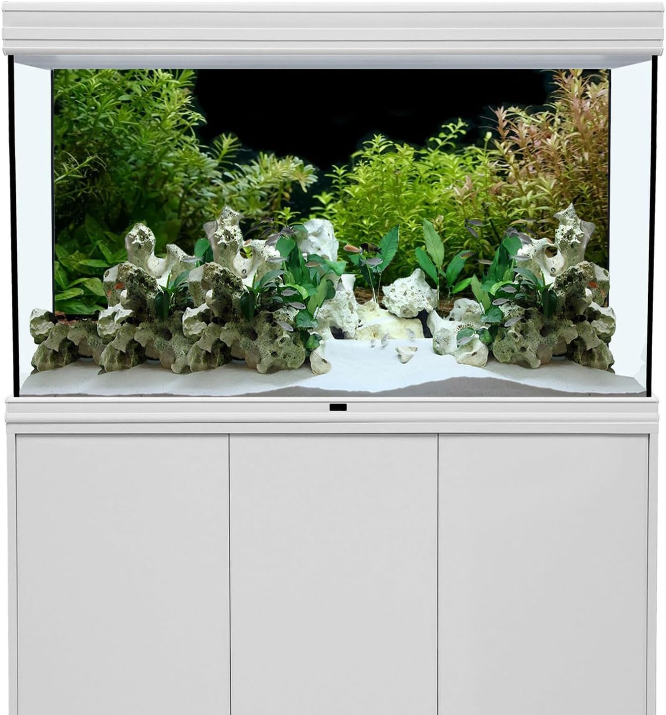 AWERT Aquarium Background River Bed & Lake Aquatic Plant Fish Tank Background Vinyl 36x20 inches
