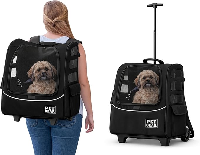 Pet Gear I-GO2 Plus Traveler Roller Backpack, Travel Carrier, Car Seat by PetGear