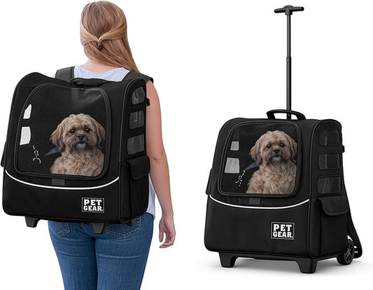 Pet Gear I-GO2 Plus Traveler Roller Backpack, Travel Carrier, Car Seat by PetGear