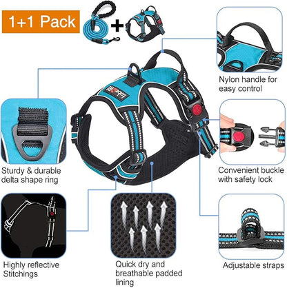 tobeDRI No Pull Dog Harness Adjustable Reflective Oxford Easy Control Medium - Image 3