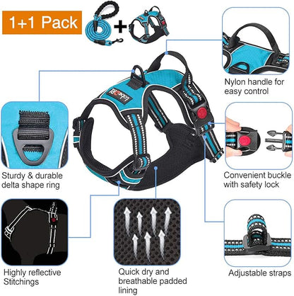 tobeDRI No Pull Dog Harness Adjustable Reflective Oxford Easy Control Medium - Image 3