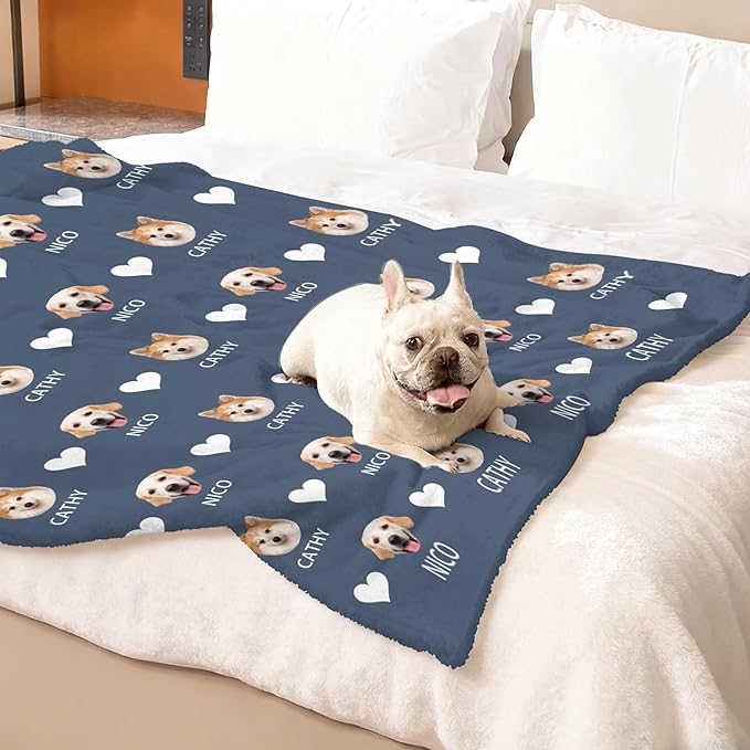 Custom Blanket with Dog Name Personalized Funny Throw Blankets Soft Warm Fleece - Image 2
