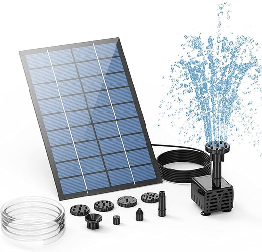 AISITIN 2.5W Solar Fountain Pump, DIY Outdoor Solar Water Fountain by AISITIN