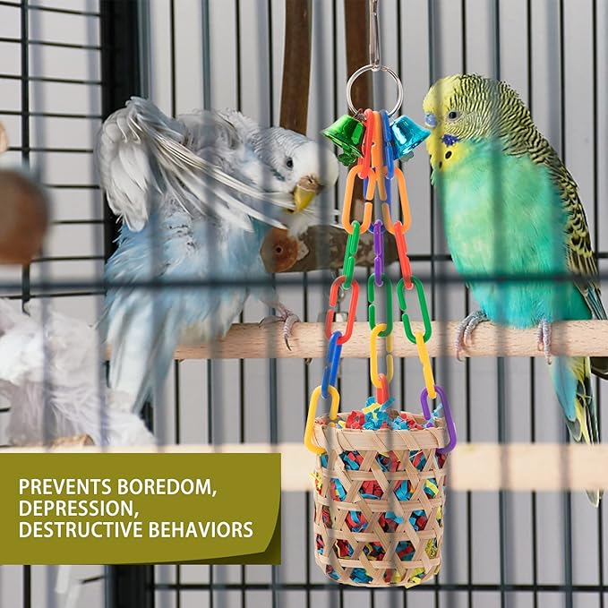 RLRICH 6 Pack Bird Colorful Chewing Toys Parrot Foraging Shredder Toys Shred - Image 5