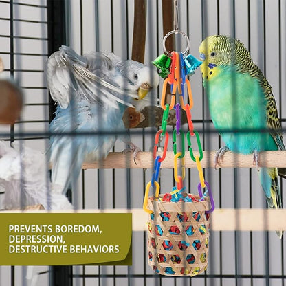 RLRICH 6 Pack Bird Colorful Chewing Toys Parrot Foraging Shredder Toys Shred - Image 5