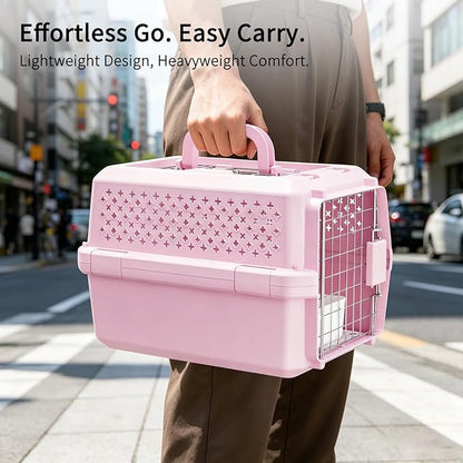 RIZZARI Portable Cat Carrier for Small Cats & Dogs:Secure Hard-Sided Pet Carrier - Image 3