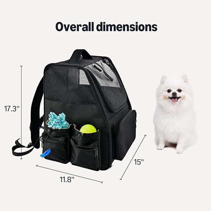 Amazon Basics Pet Backpack for Cats & Small Dogs, Collapsible Travel Carrier - Image 2