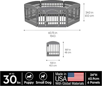 IRIS USA 24" Dog Playpen 6-Panel Pet Exercise Pen - Image 3