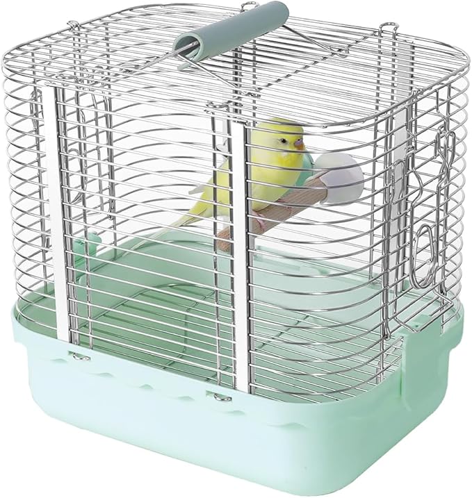Bird Carrier Travel Cage, Durable Portable Stainless Steel Birdcage by YOOSOWING
