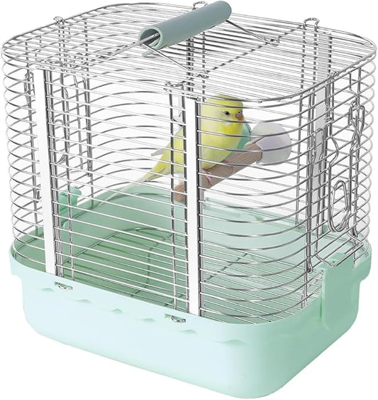 Bird Carrier Travel Cage, Durable Portable Stainless Steel Birdcage by YOOSOWING