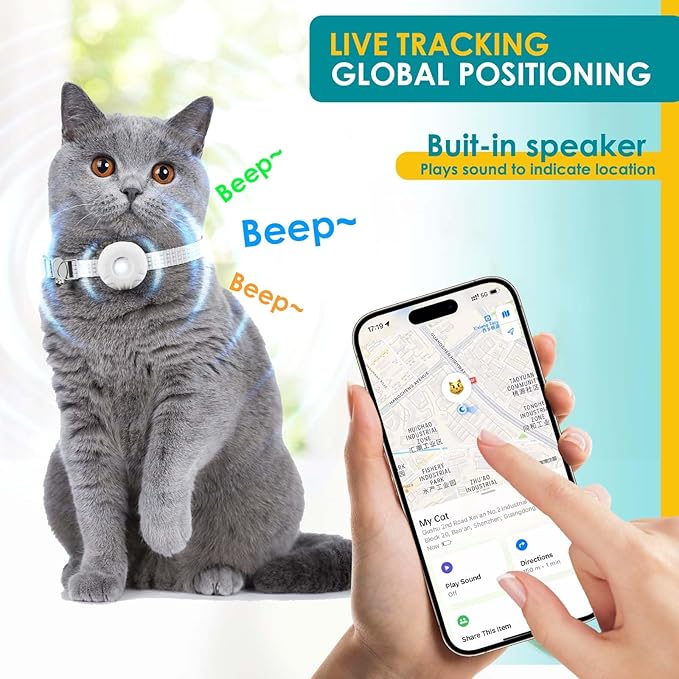 GPS Tracker for Cat, Mini GPS Dog Tracker, Cat Tracker Including Cats Collars - Image 3