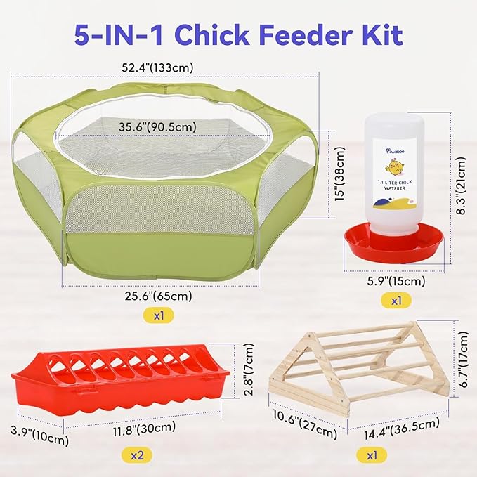 Pawaboo Chick Brooder Box for Chick Starter Kit, Brooder Pen/Chicken Supplies - Image 6
