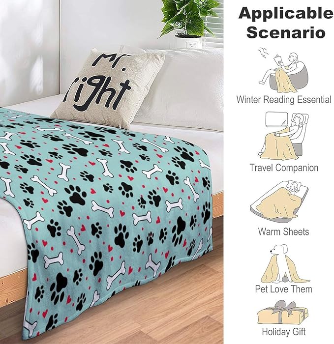 Personalized Paw Print Dog Blanket - Image 3