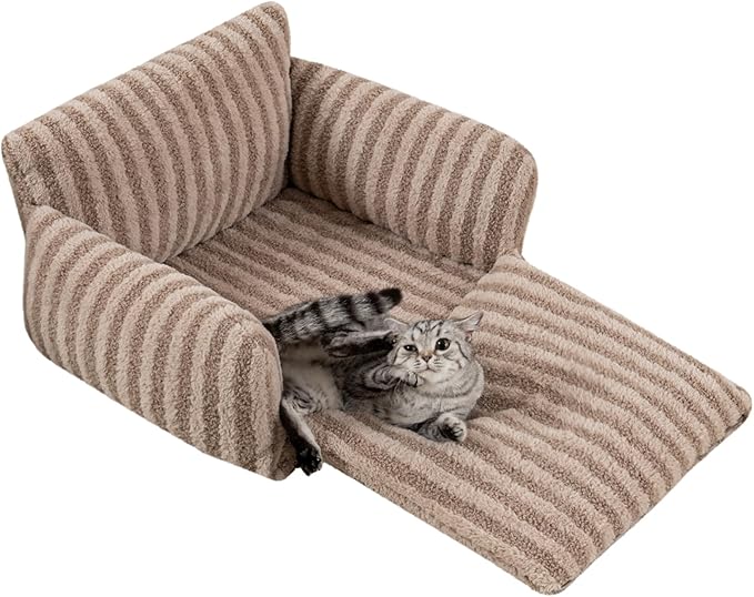 Hollypet Cat Bed Fluffy Plush Multifunctional Double-Layer Machine Washable - Image 2