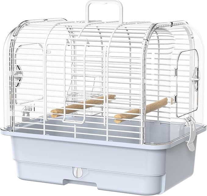Travel Bird Carrier Cage, Transparent Parakeet Cage, Small Portable Bird Cage by BAGHPBM