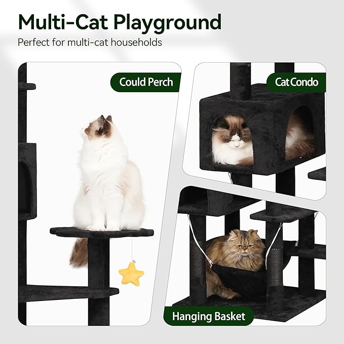 Meecal 79inch Giant Cat Tree for Heavy Duty Big Cats, Cat Condo - Image 5
